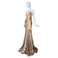 Iconic Roberto Cavalli FW 2006 Silk Evening Gown Showstopper