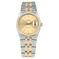 Orologio iconico Rolex 17013 Oysterquartz Datejust 36 mm in acciaio inossidabile oro giallo