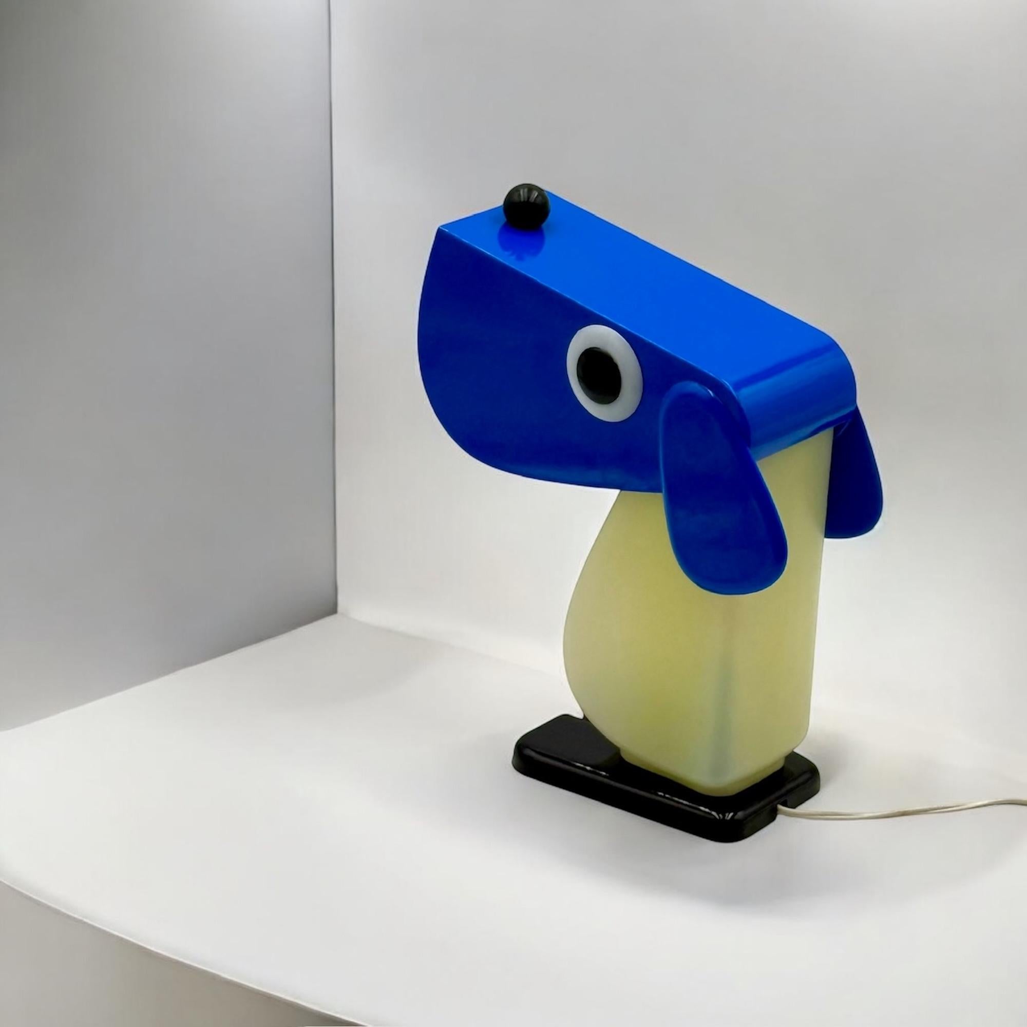 Iconic Rufus Dog Lamp by Fernando Cassetta for Tacman Manara in Blue, 1970s In Good Condition In San Benedetto Del Tronto, IT