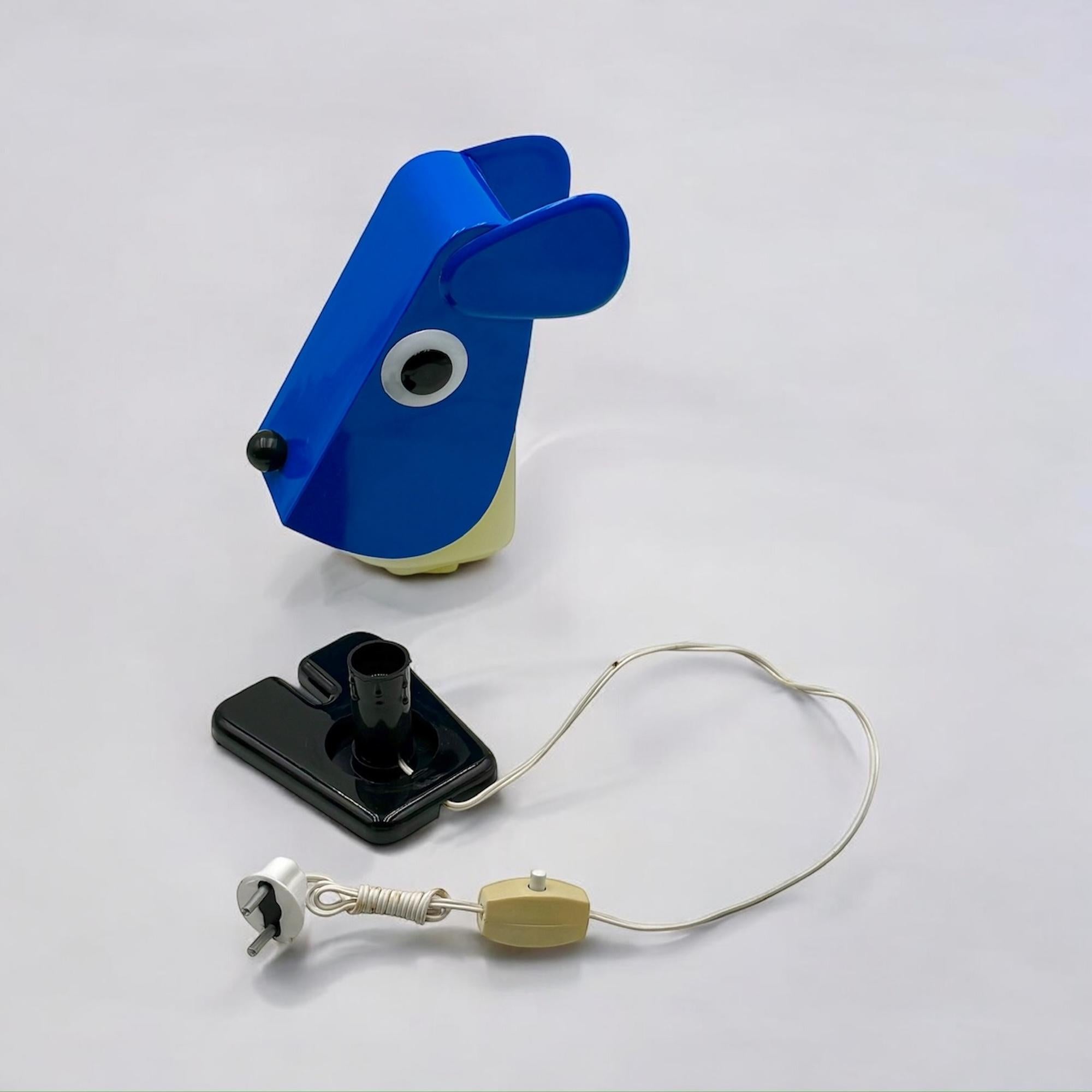 Plastic Iconic Rufus Dog Lamp by Fernando Cassetta for Tacman Manara in Blue, 1970s
