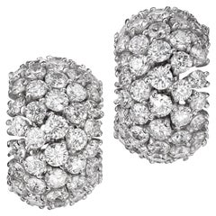 Iconic Sabbadini Style Platinum and Diamonds Earrings
