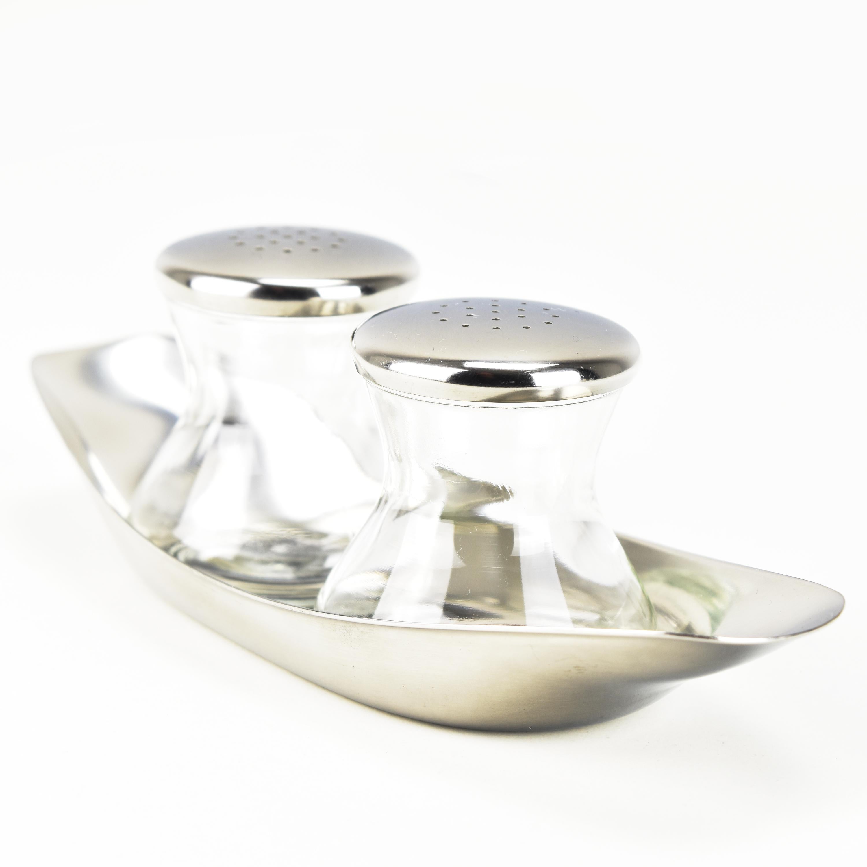 Stainless Steel Iconic Salt & Pepper Shakers Twins Max & Moritz Design Wilhelm Wagenfeld WMF