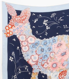 Ferragamo Blue Kangaroo Silk Scarf