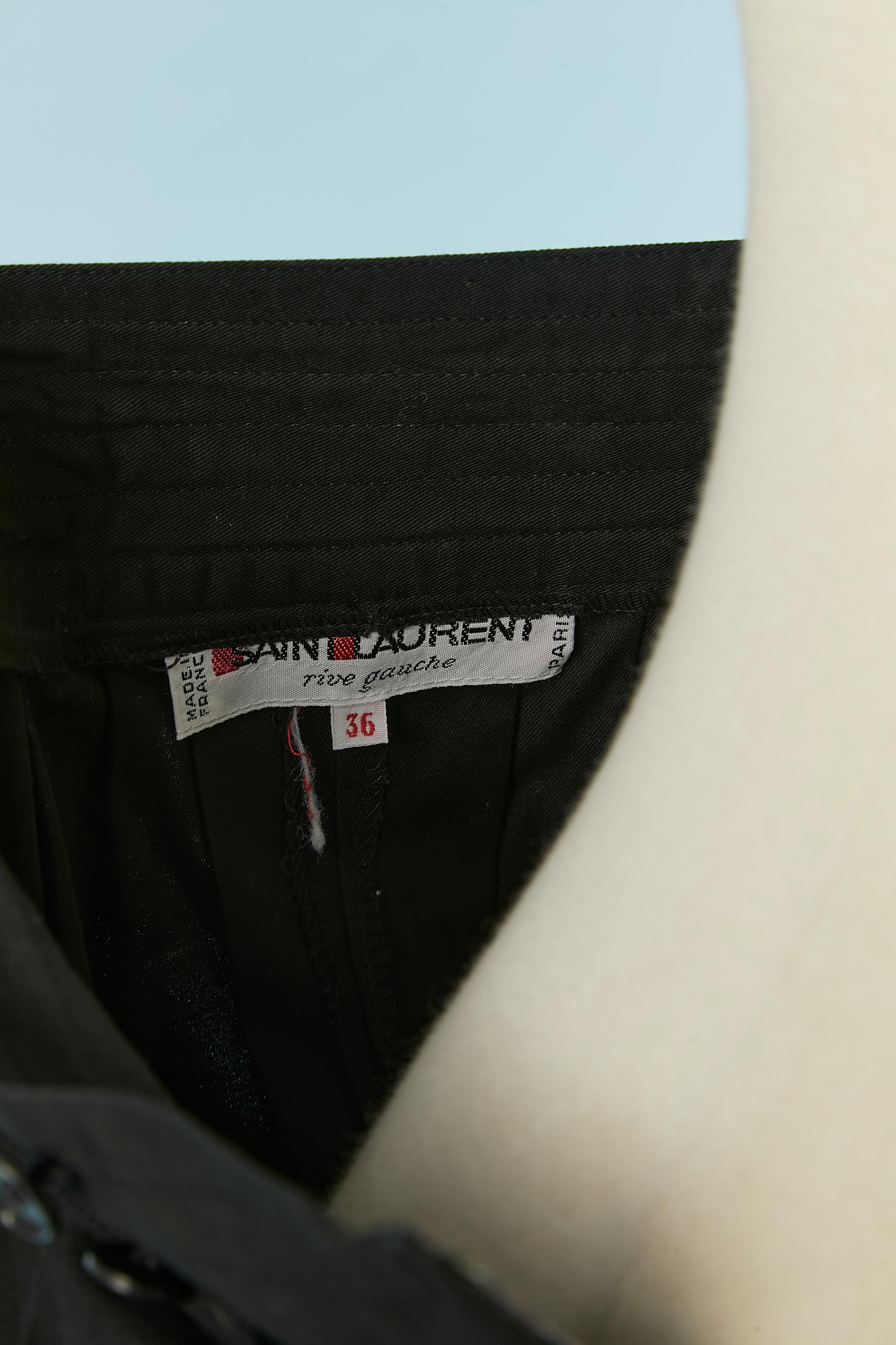 Iconic sarouel trouser in black cotton Saint Laurent Rive Gauche 1976 For Sale 1