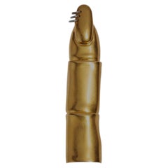 Ikonischer Schiaparelli GELENKTER FINGERRING gehämmertes Goldmessing - Nagelpiercing