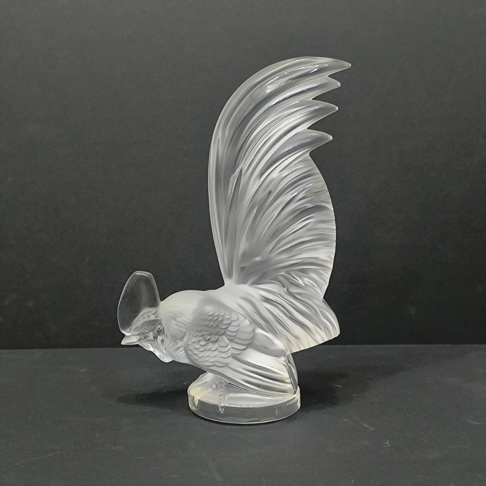 Art Deco Iconic Sculpture Coq Nain, Rooster, Designed by R. Lalique, France For Sale