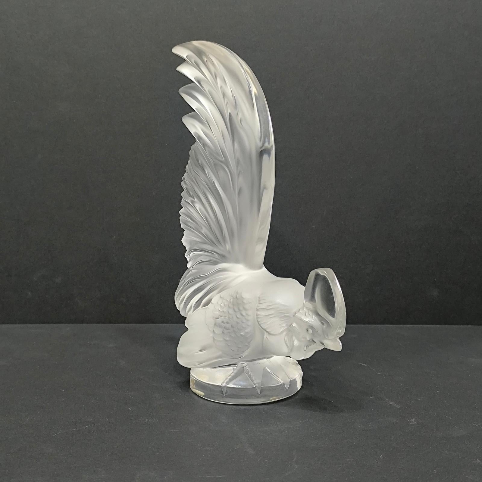 Late 20th Century Iconic Sculpture Coq Nain, Rooster, Designed by R. Lalique, France For Sale