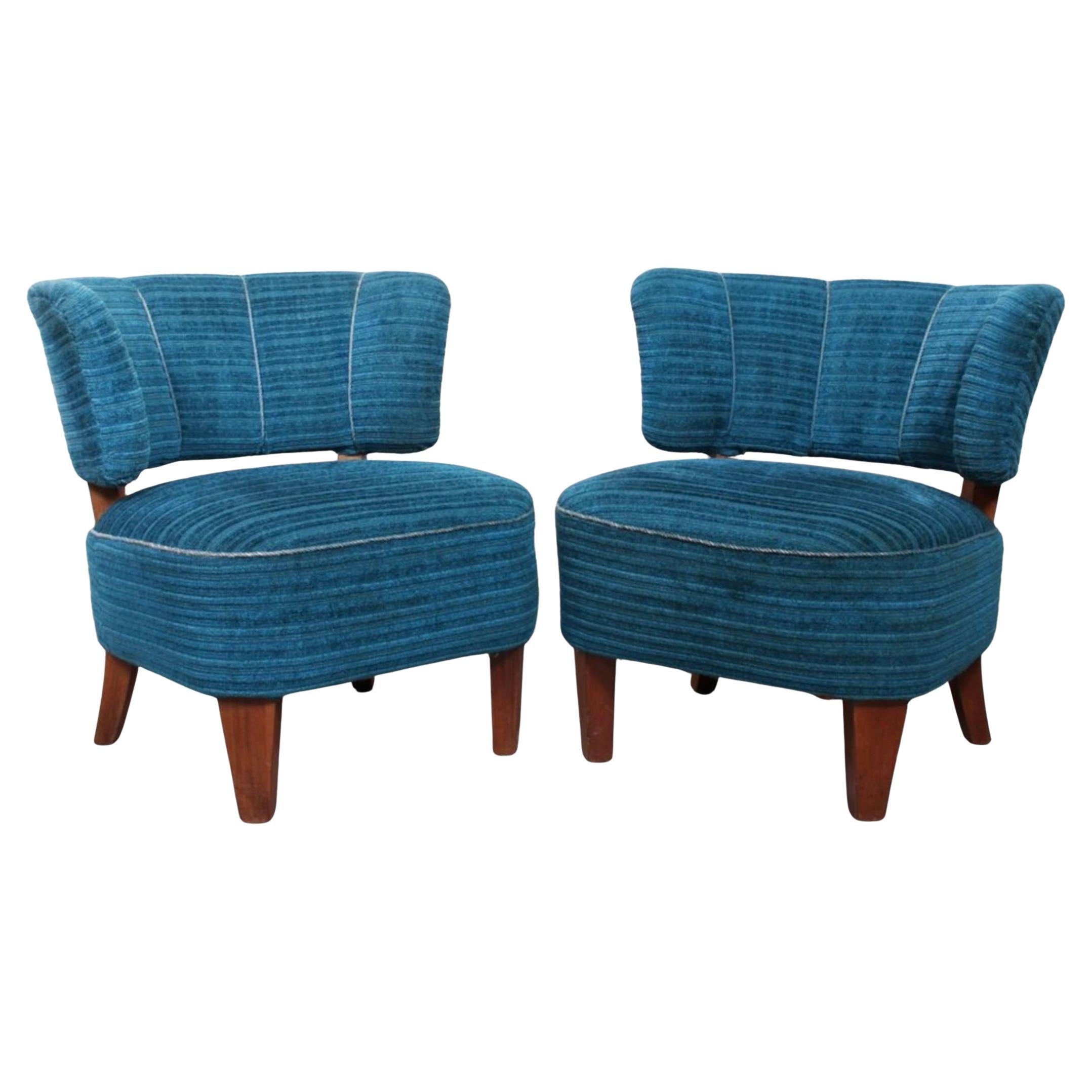 iconic set of 2 otto schultz lounge chairs For Sale