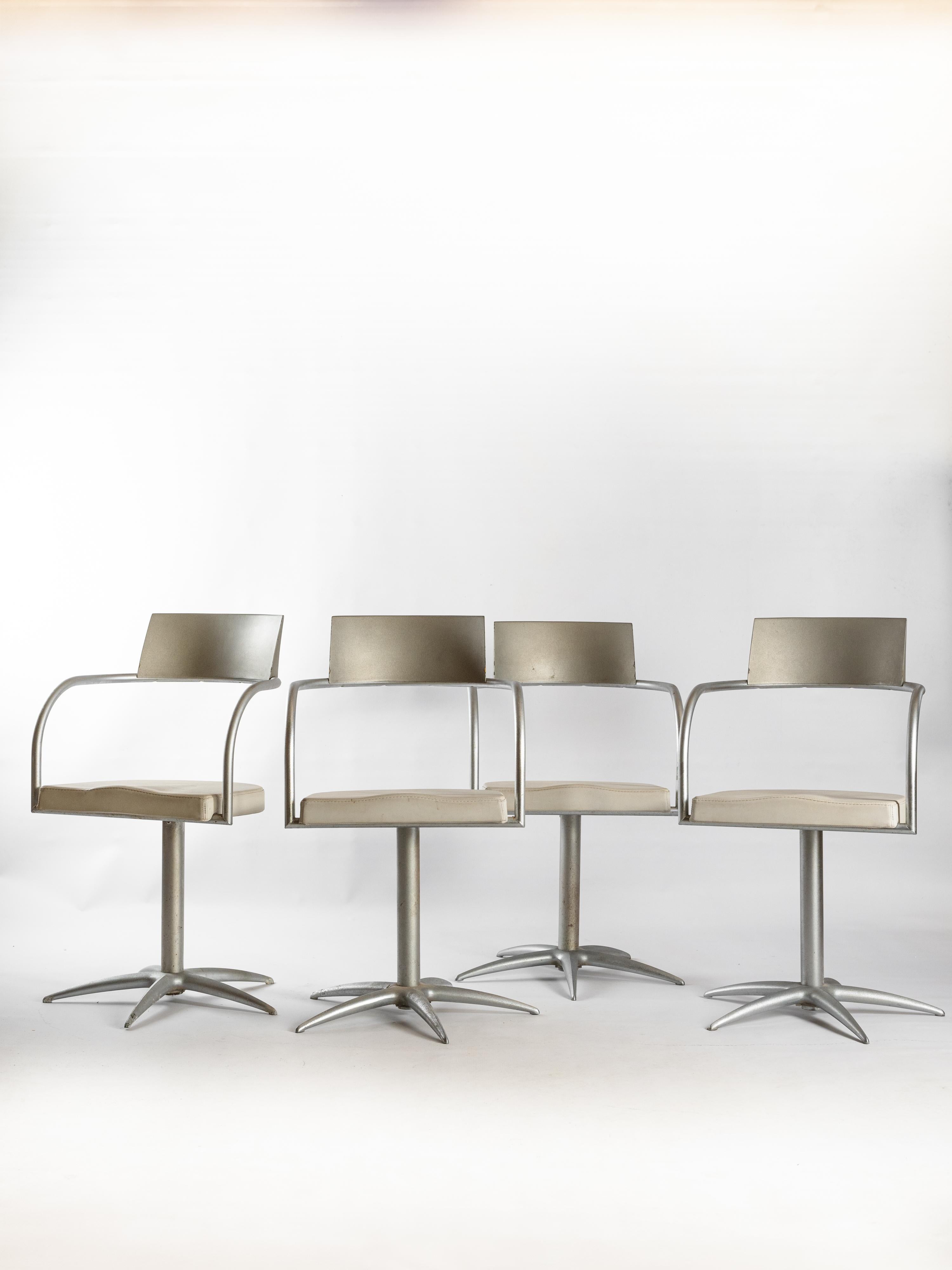 Iconic set of 4 Techno Chairs designed by Philippe Starck for L'Oréal For Sale 3