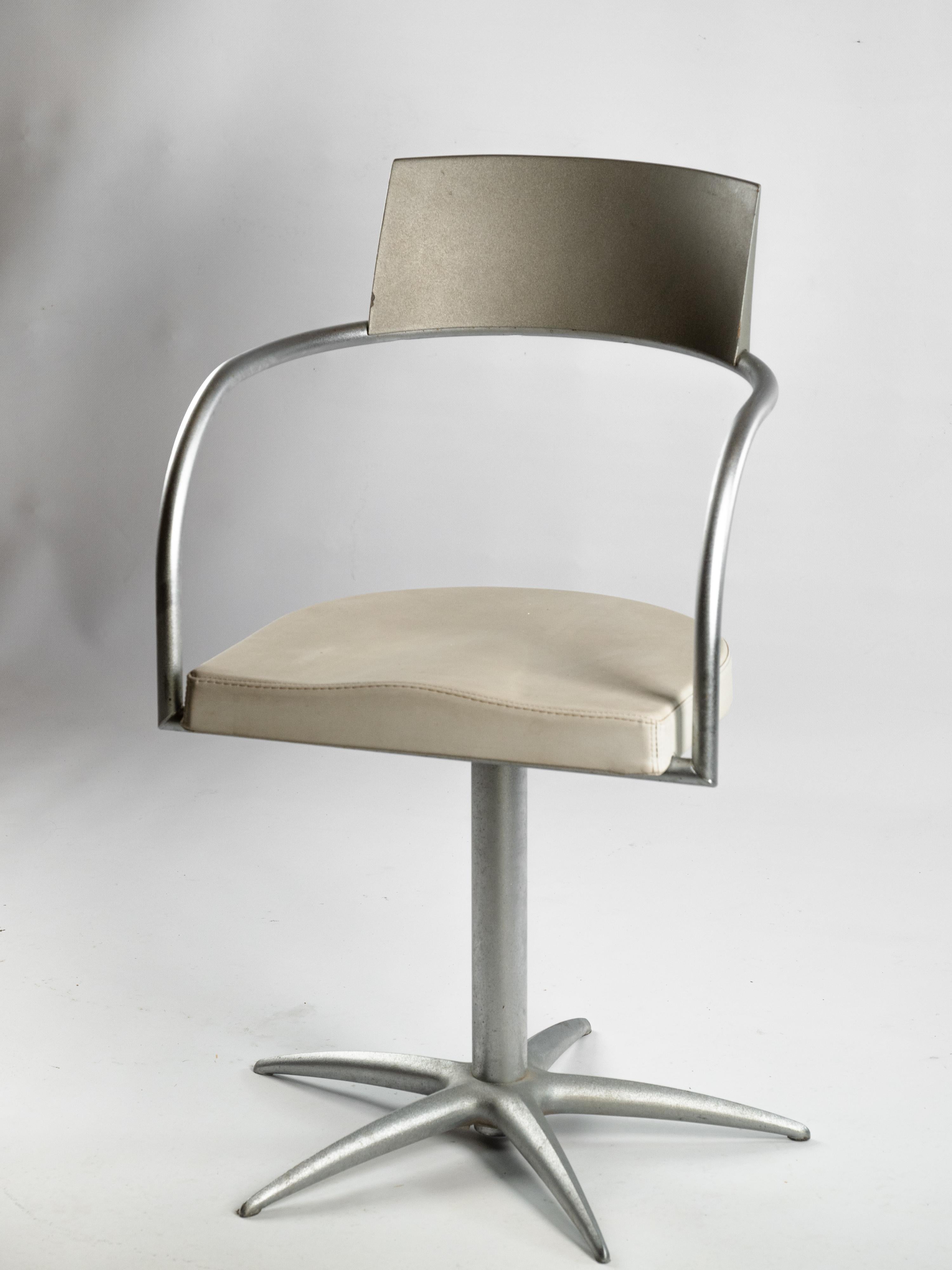 French Iconic set of 4 Techno Chairs designed by Philippe Starck for L'Oréal For Sale
