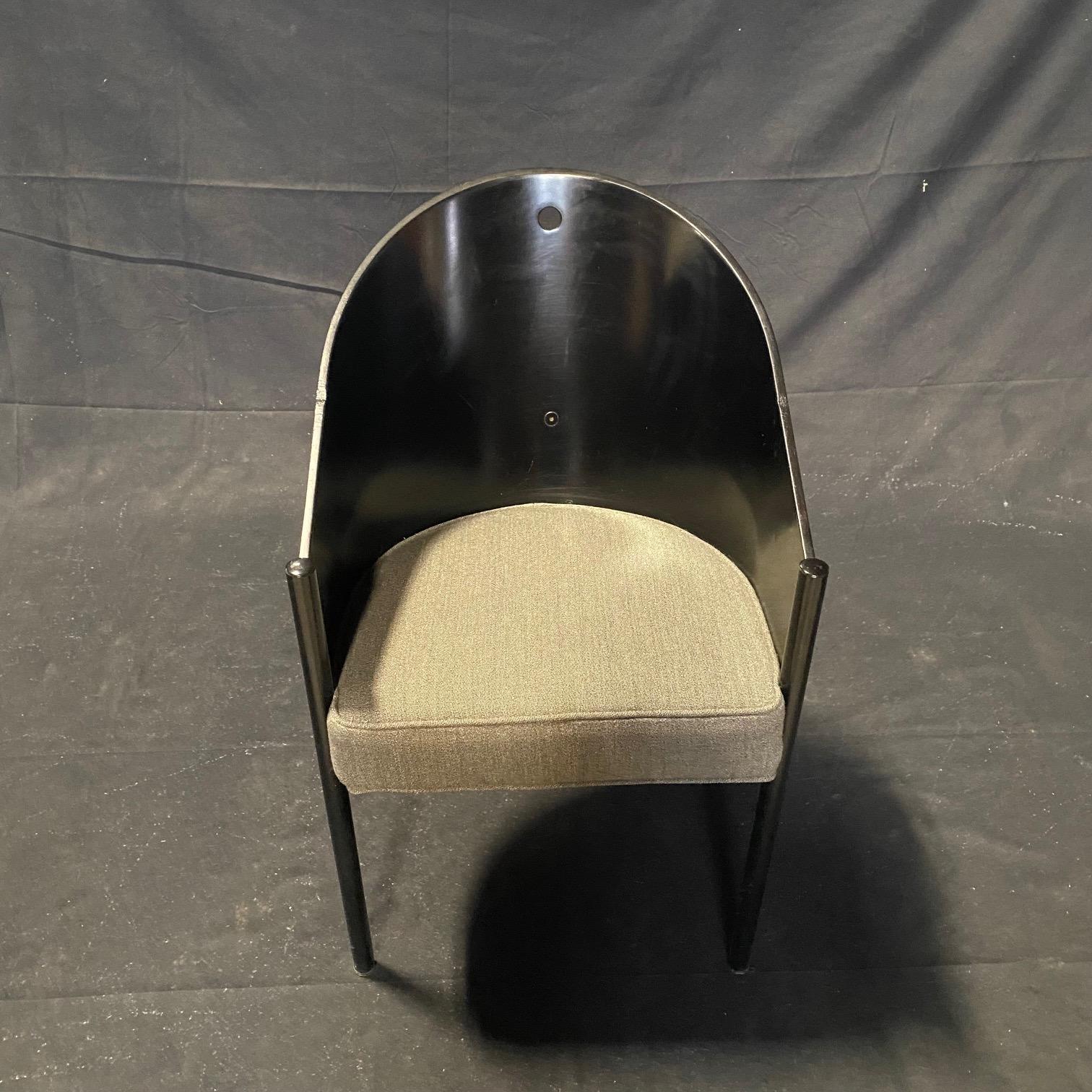 Iconique Ensemble de 8 chaises de salle à manger en contreplaqué noir Philippe Starck Pratfall en vente 8