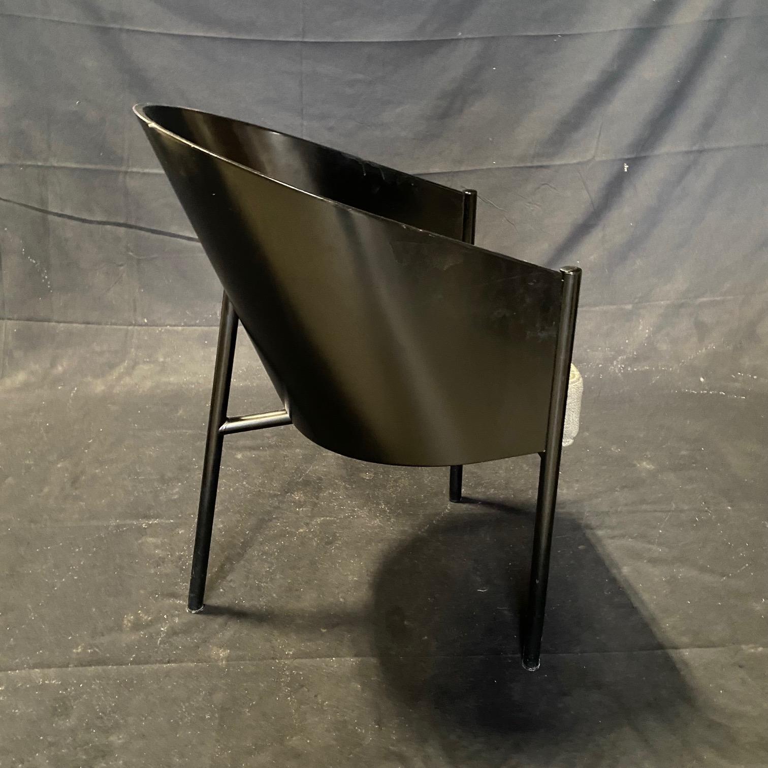 Italian Iconic Set of 8 Black Laminated Plywood Philippe Starck Pratfall Dining Chairs For Sale