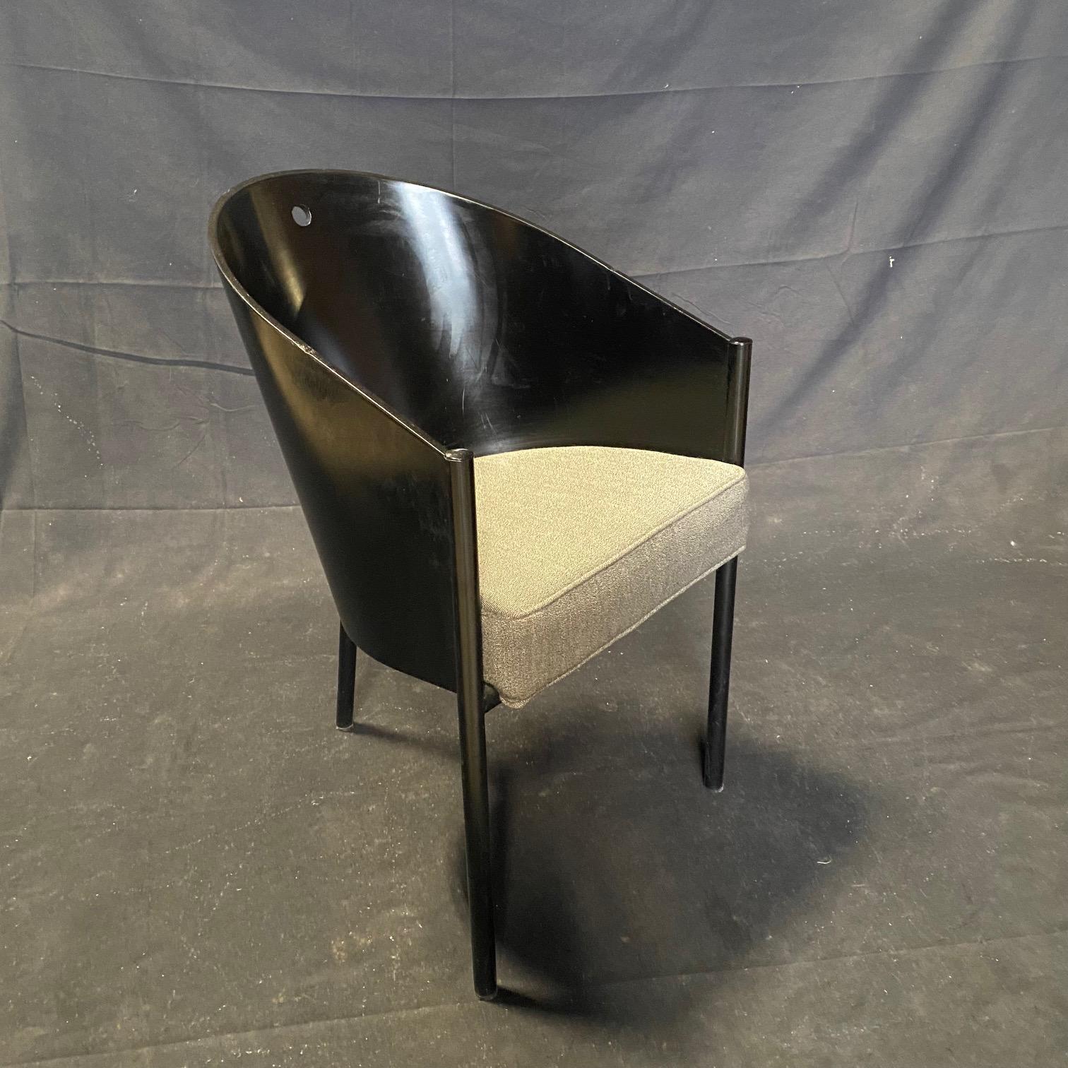 Iconic Set of 8 Black Laminated Plywood Philippe Starck Pratfall Dining Chairs In Good Condition For Sale In Hopewell, NJ