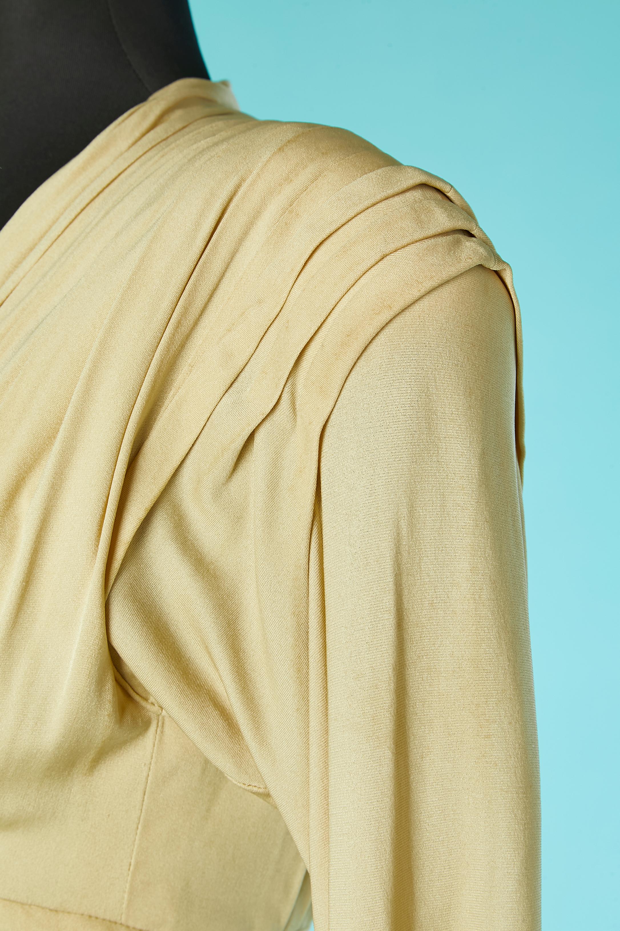 Robe de soirée Lanvin Paris 1944 iconique drapée et plissée en jersey de soie faite à la main Pour femmes en vente