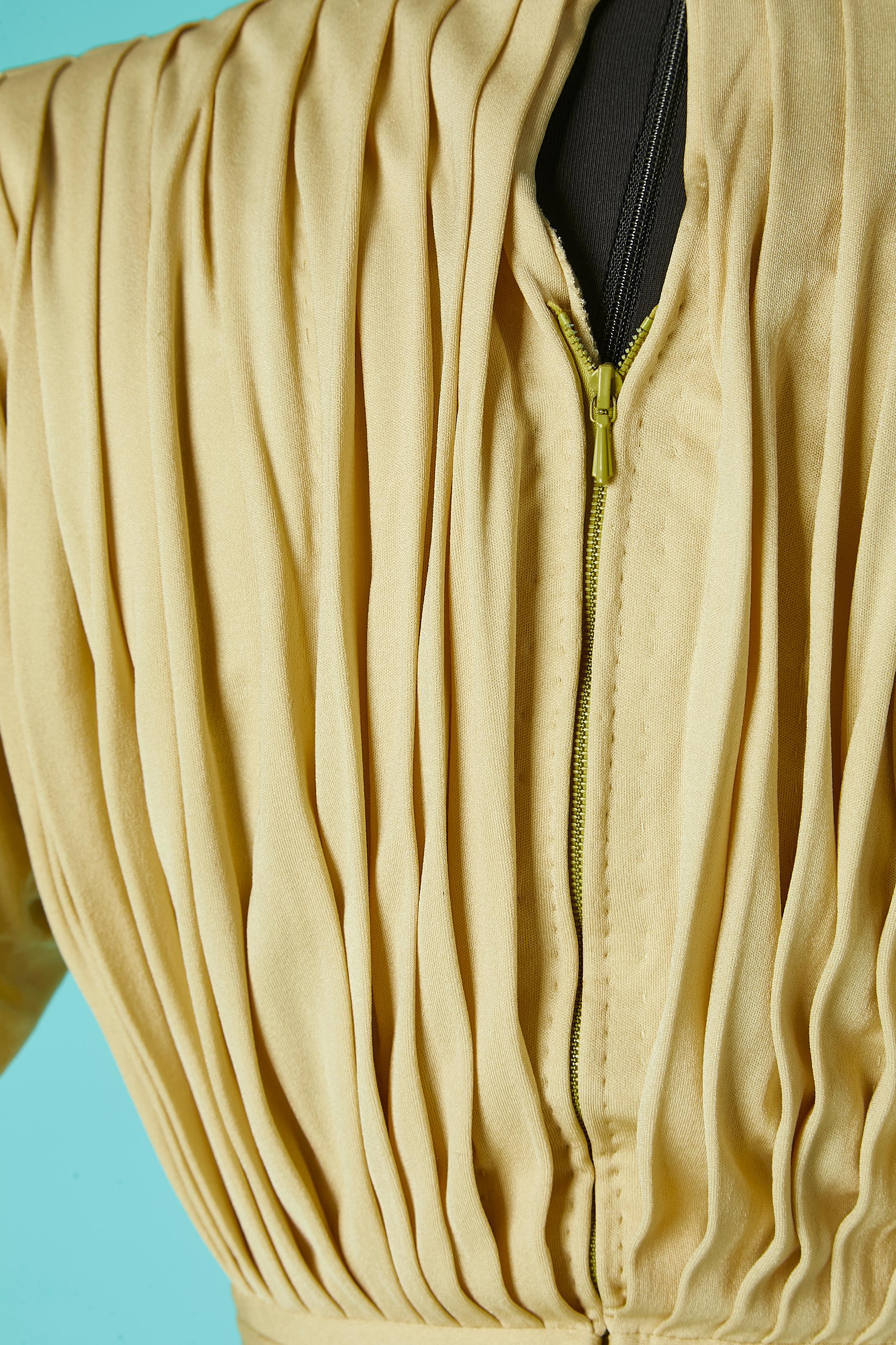 Robe de soirée Lanvin Paris 1944 iconique drapée et plissée en jersey de soie faite à la main en vente 3