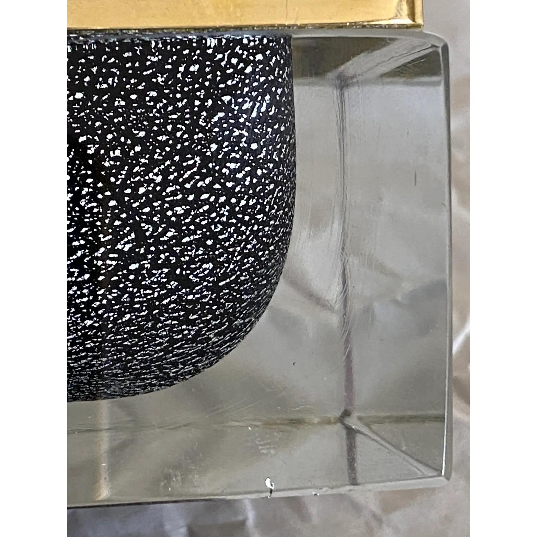 Icónica Caja de Murano Mandruzzato Sommerso de Hojas de Siver Moderno de mediados de siglo en venta