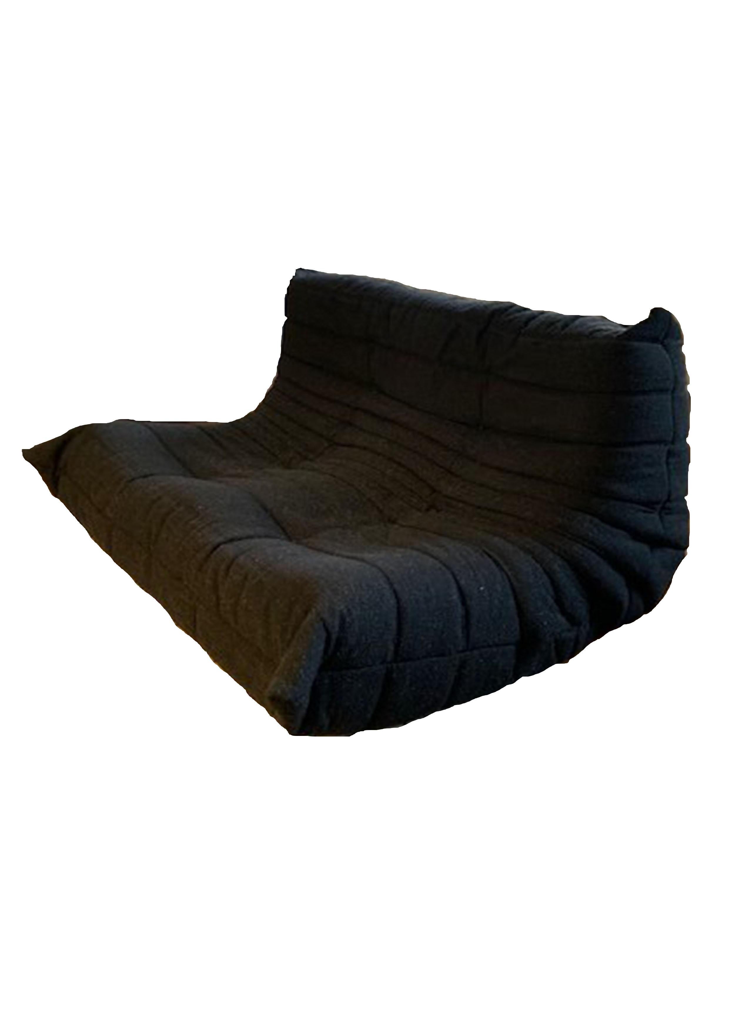 black boucle sofa