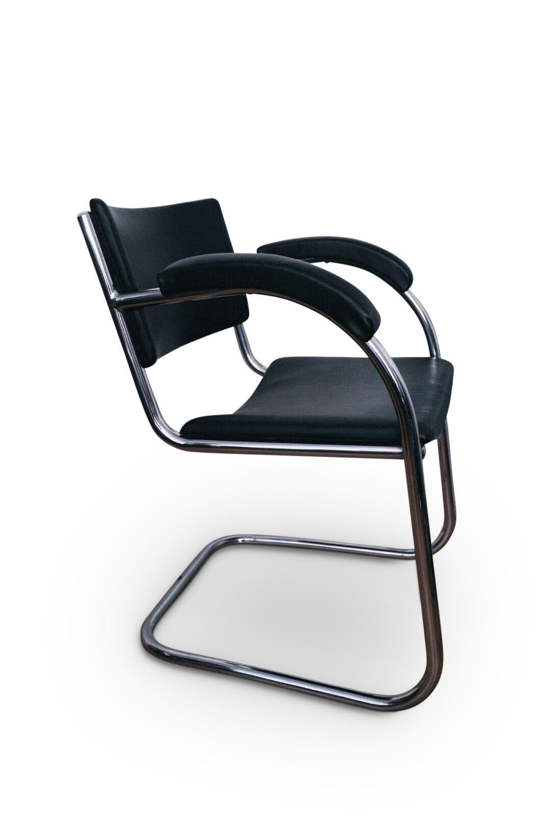 Iconic SP9 chrome cantilever chair by PEL (Practical equipment ltd) 

English company took major influence from the German Bauhaus movement 
Metal makers mark applied to chair.

