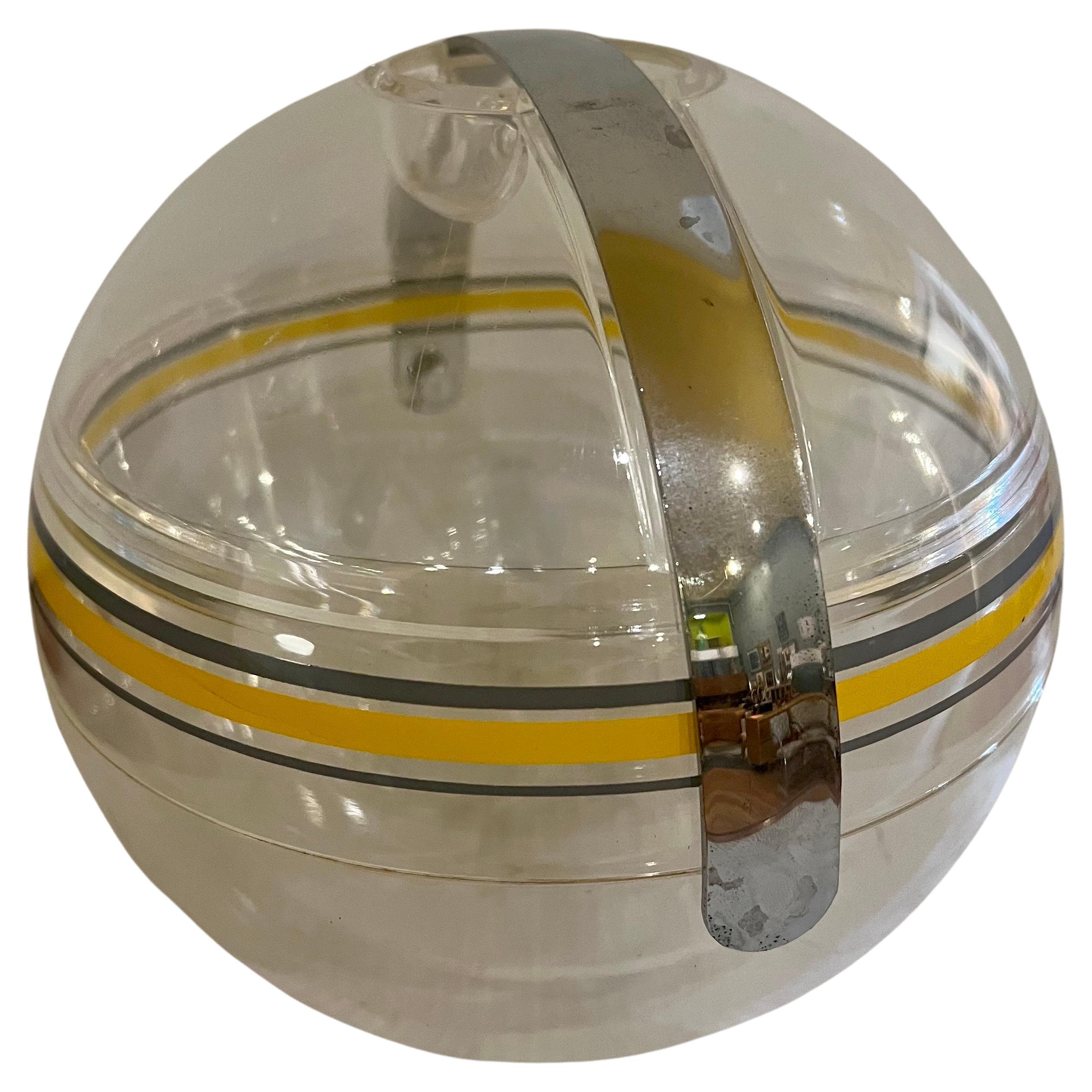 Italian Iconic Space Age Lucite Ice Bucket Designed by Paolo Tilche for Guzzini Italy