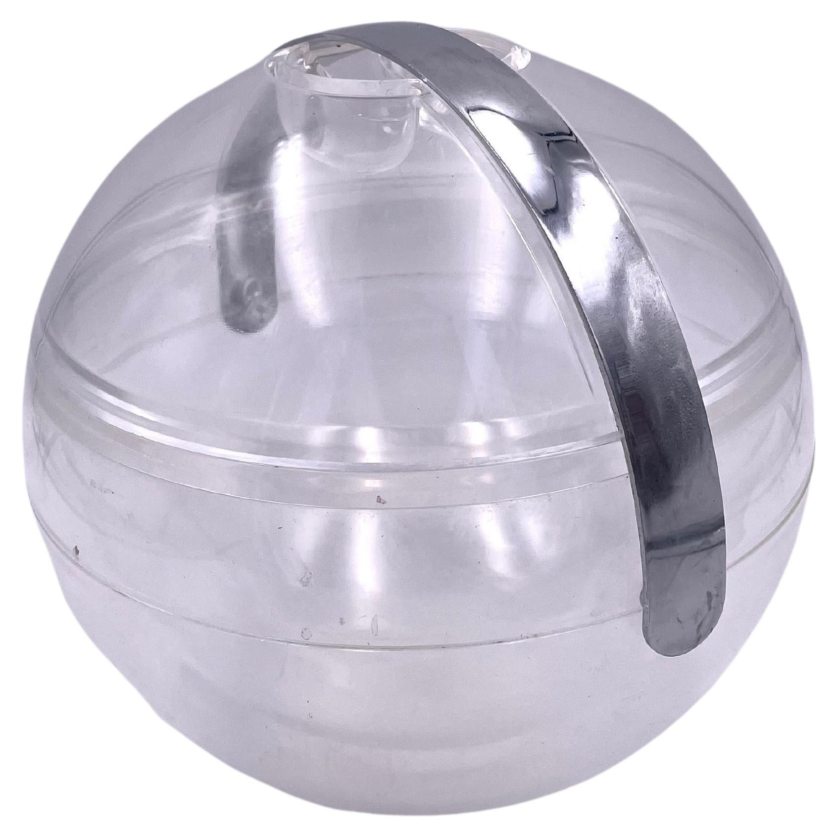 Iconic Space Age Lucite Ice Bucket Designed by Paolo Tilche for Guzzini Italy For Sale