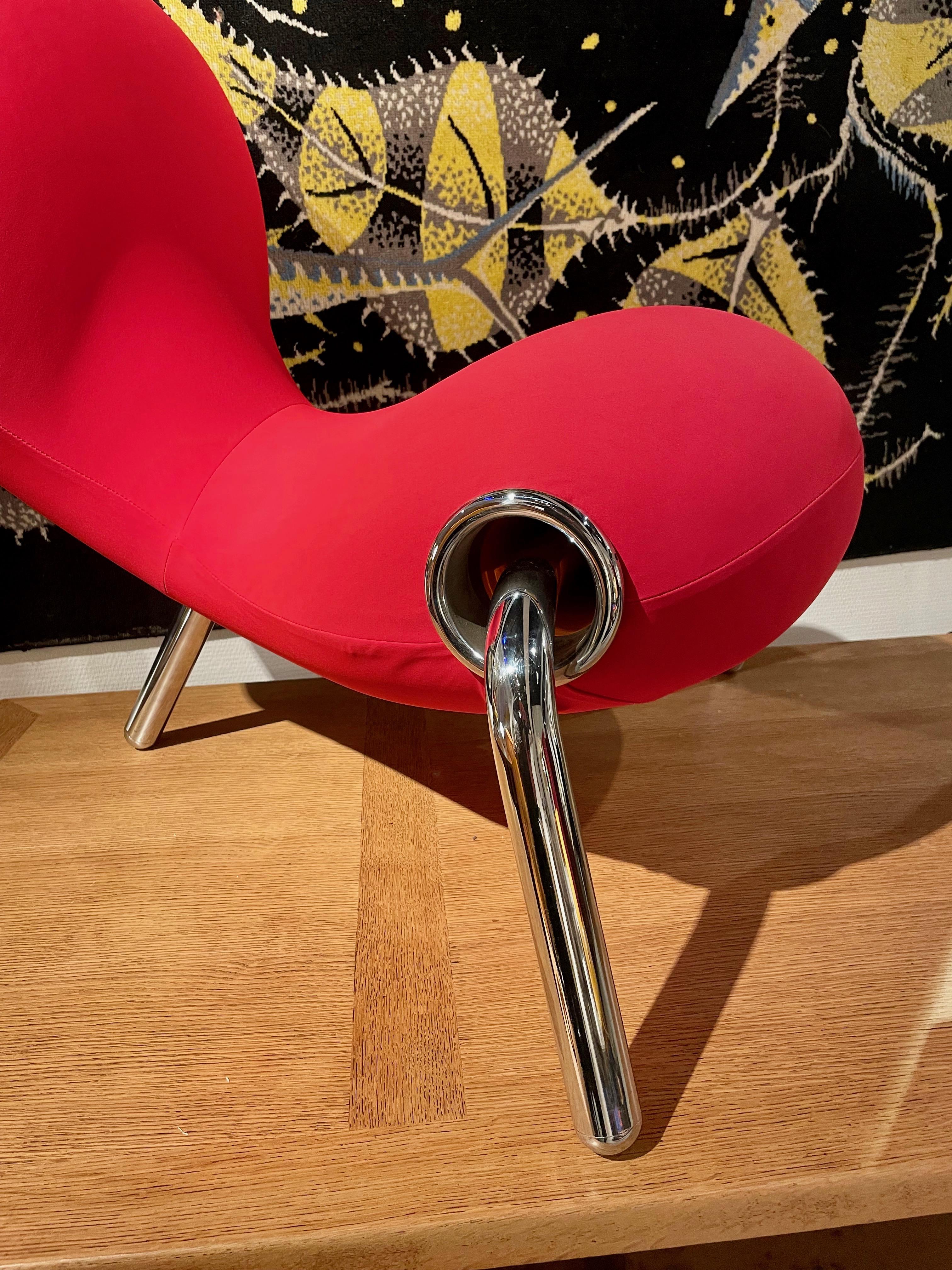 Late 20th Century Iconic Space Age Red Embryo Chair by Marc Newson For Sale