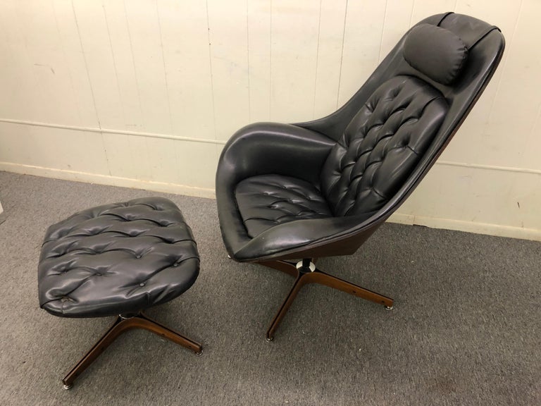 Iconic Space Age Version Mr. Chair and Ottoman by Mulhauser for