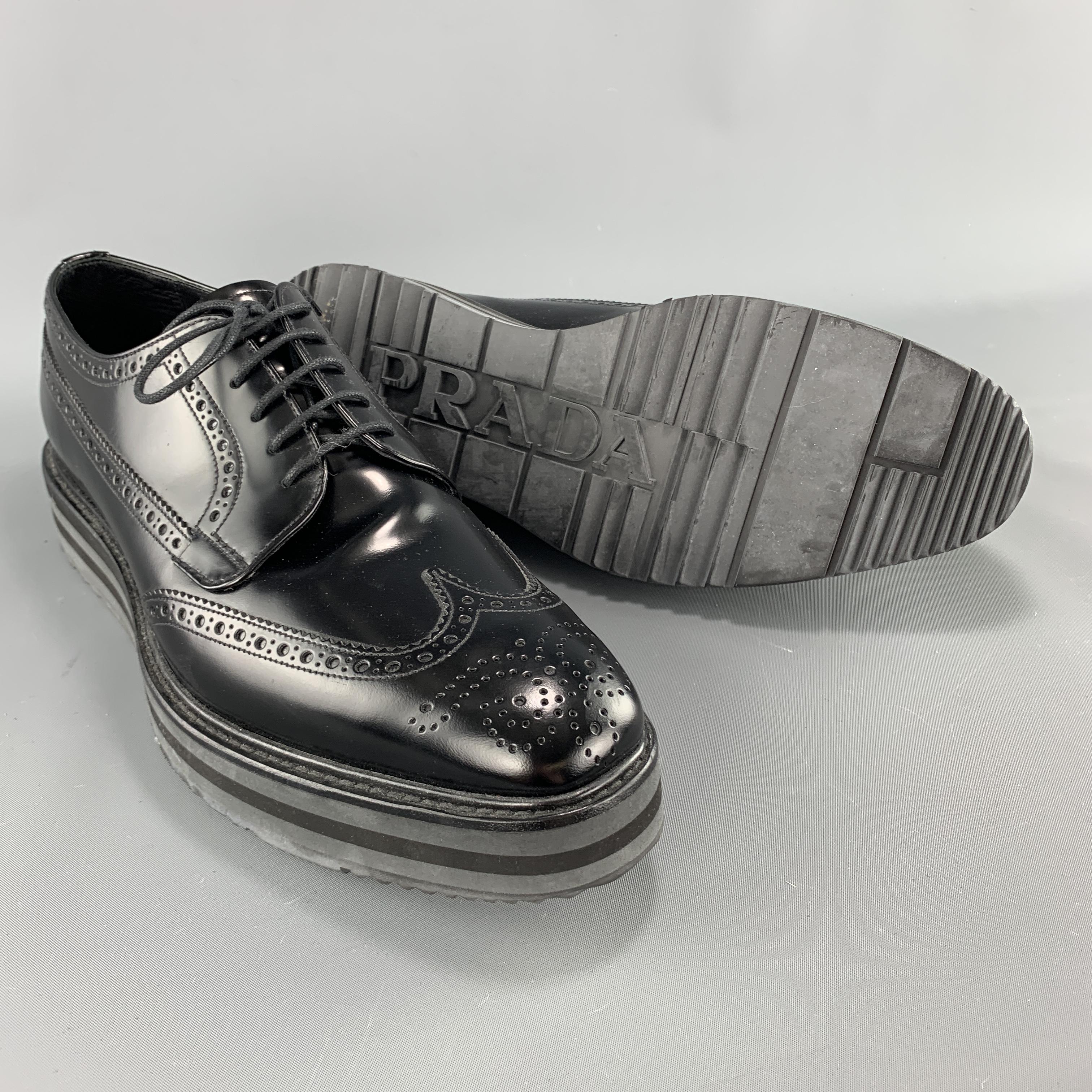 Black Iconic Spring Summer 2011 Collection PRADA brogues come in burgundy and tan brow