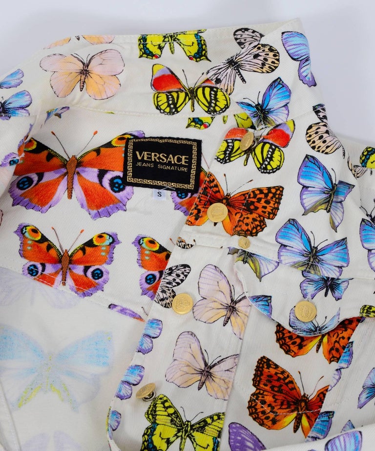 Versace jeans signature butterfly print jacket, S / S 1995 at 1stDibs