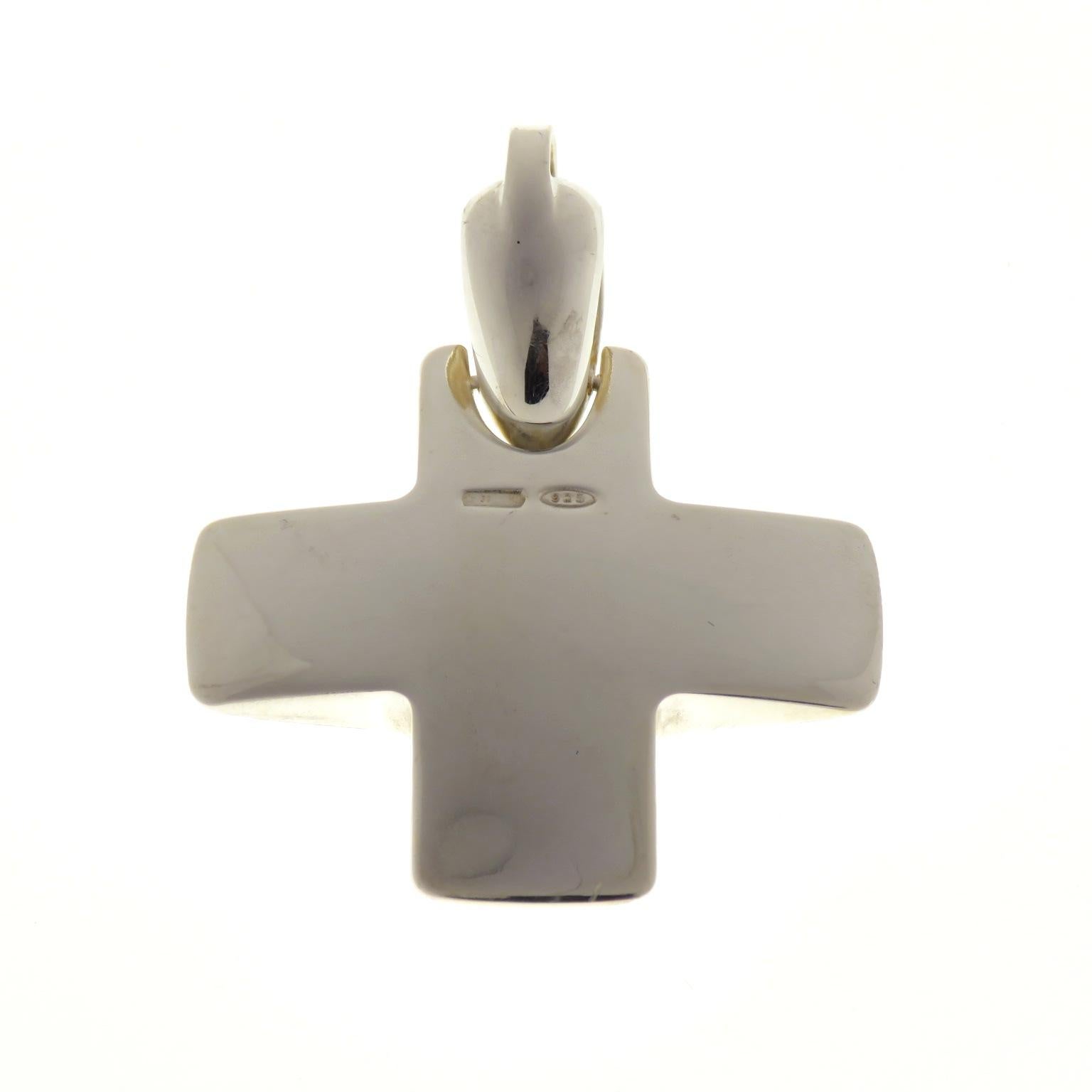 Iconic Sterling Silver Pomellato Cross Pendant Handcrafted in Italy In Excellent Condition In Milano, IT