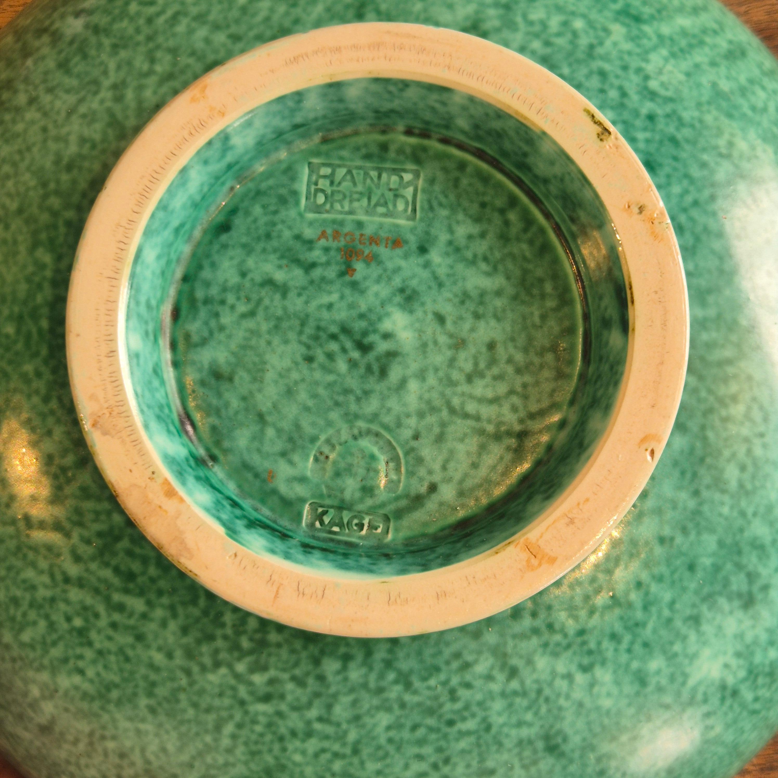 Iconic stoneware bowl, model Argenta by Wilhelm Kåge, Swedish Modern 1952 siglo XX en venta