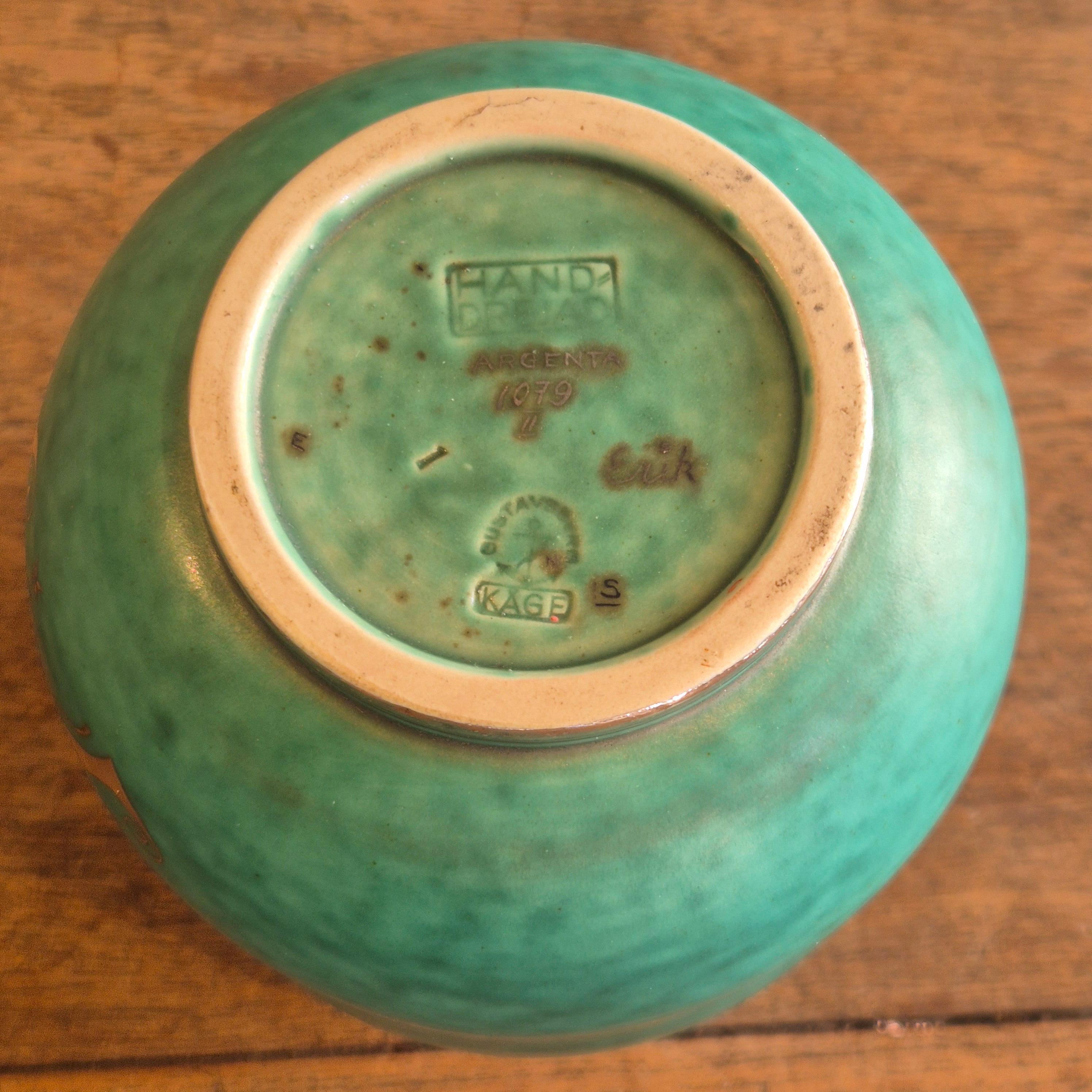 Ikonische Steinzeugvase Modell Argenta von Wilhelm Kåge, Swedish Modern 1949 im Angebot 1