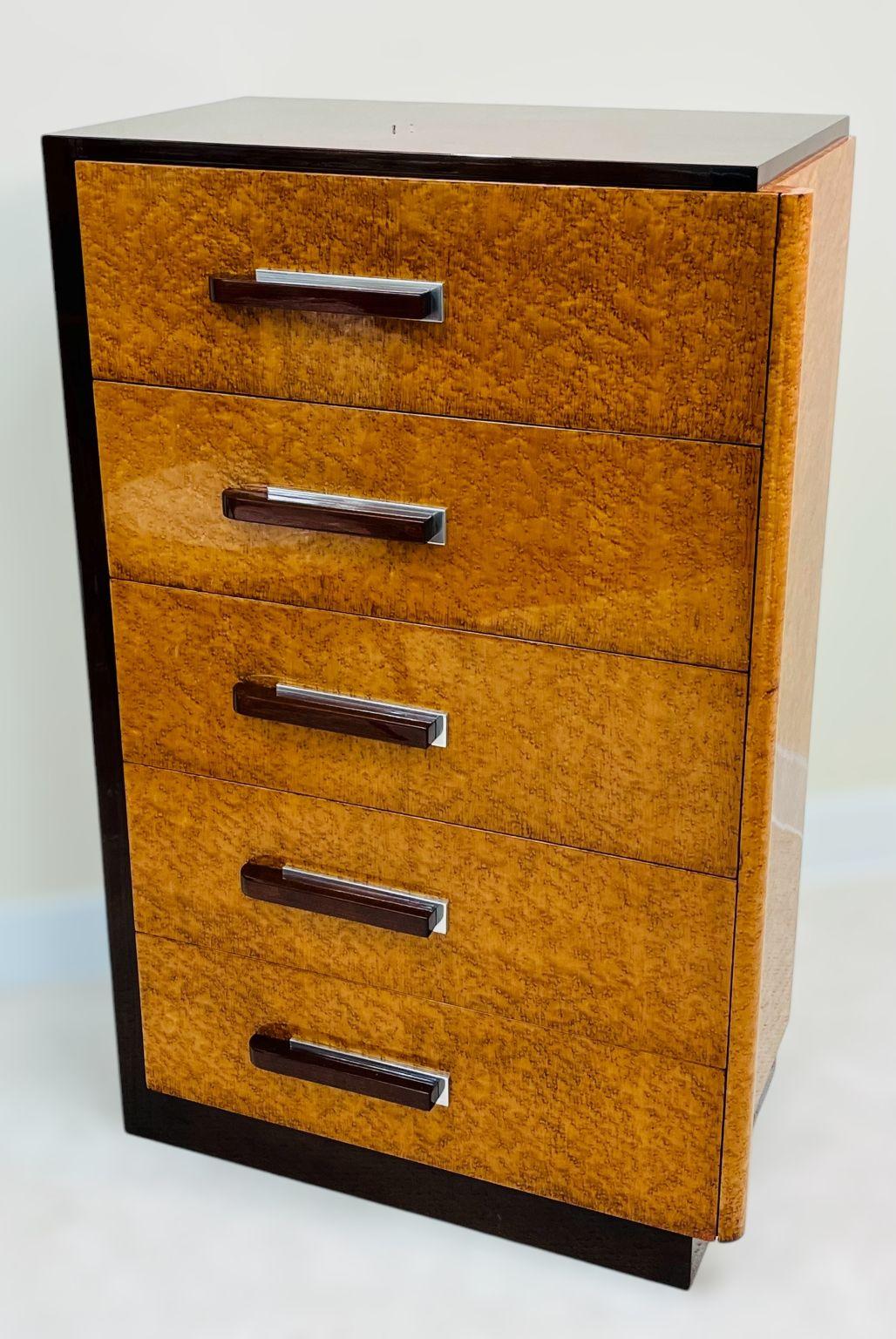 Iconic Streamline Art Deco High Chest Of Drawers By Donald Deskey C. 1930 For Sale 1
