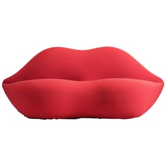Used Iconic Studio 65 'Bocca' Lip Sofa in Red Upholstery