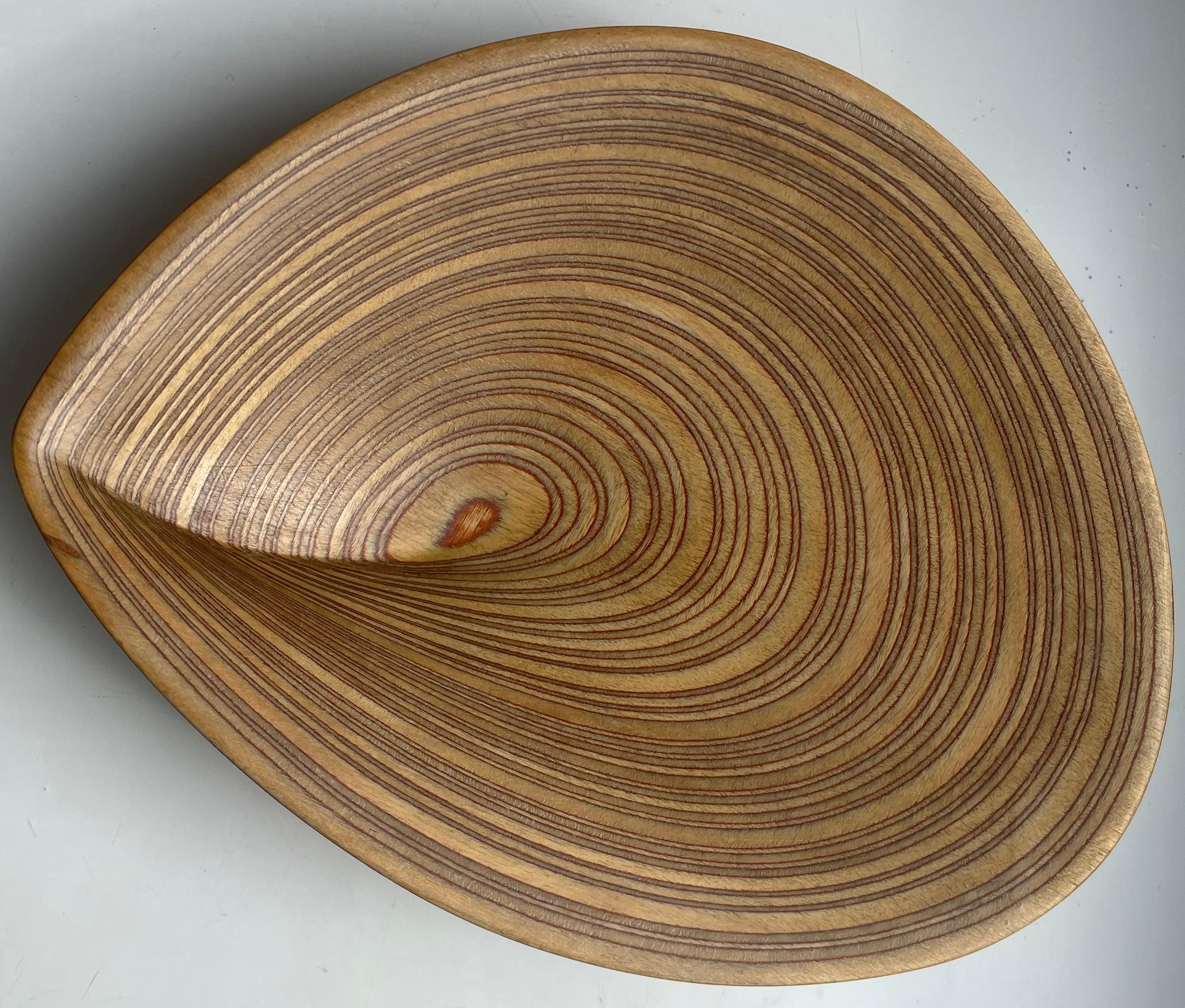 Mid-Century Modern iconic tapio wirkkala rythmic wood leaf For Sale