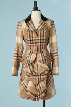 Iconic Tartan skirt-suit with " faux-cul" on the skirt Vivienne Westwood