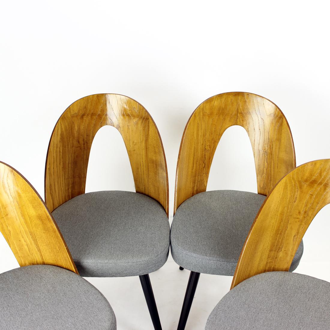 Iconic Tatra Chairs In Oak & Fabric By Antonin Šuman, Tatra 1960s In Excellent Condition For Sale In Zohor, SK