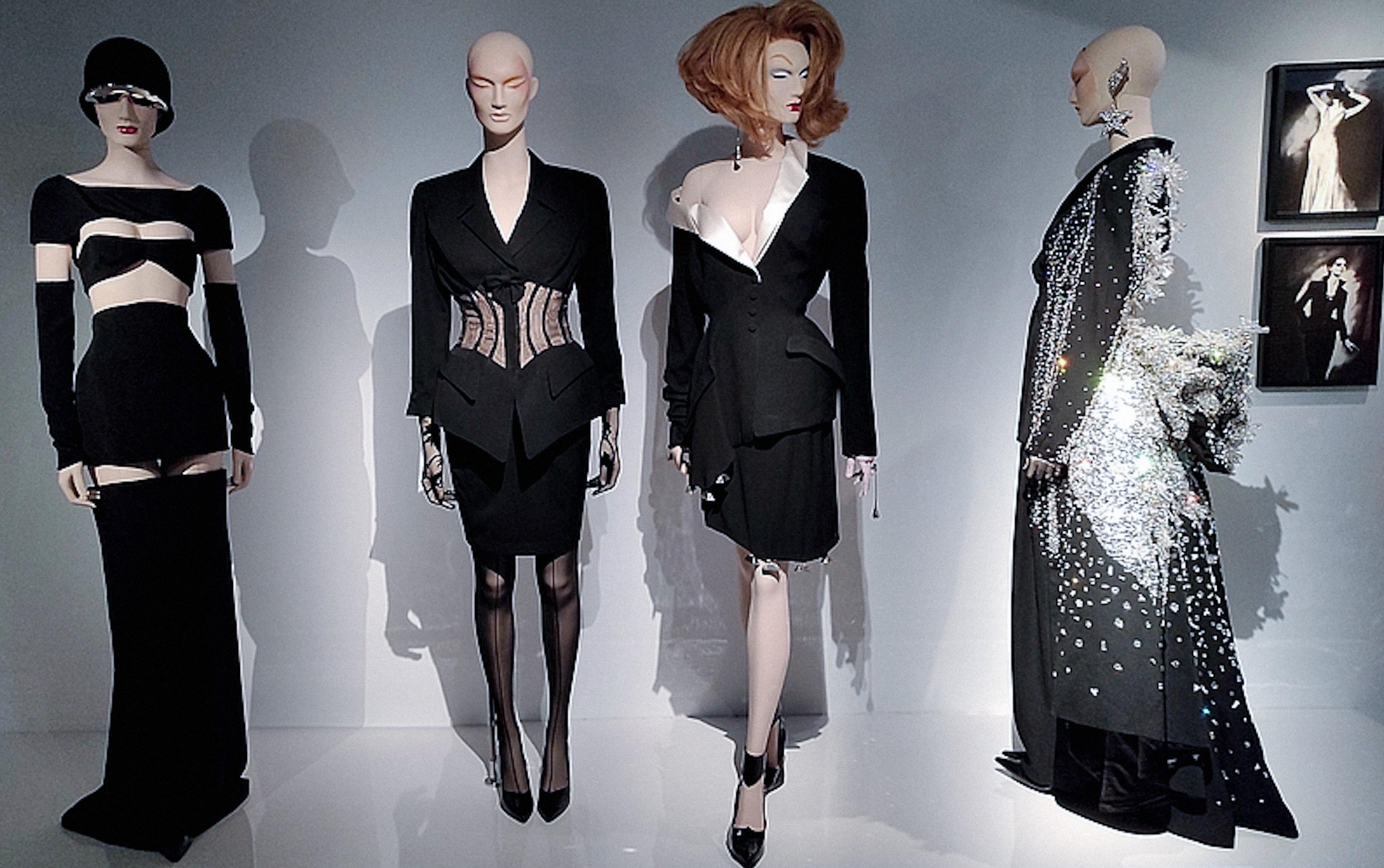 Iconic Thierry Mugler 1995 Sculptural Jacket with Sheer Boned Corset Waist For Sale 4