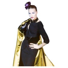 Iconic Thierry Mugler Blazer FW1995 Black Jewel Gem Belt Neckline 90s Jacket