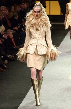 Ikonisches Thierry Mugler Couture FW 2001 LES FAUVES Ensemble Dramatischer Rock Anzug