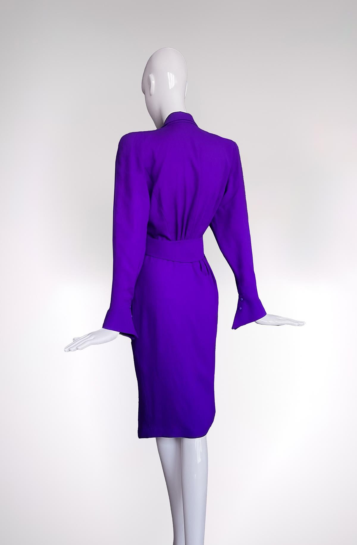 Donna Iconico abito Thierry Mugler FW 1988 / 89 Les Infernales Rare Purple in vendita