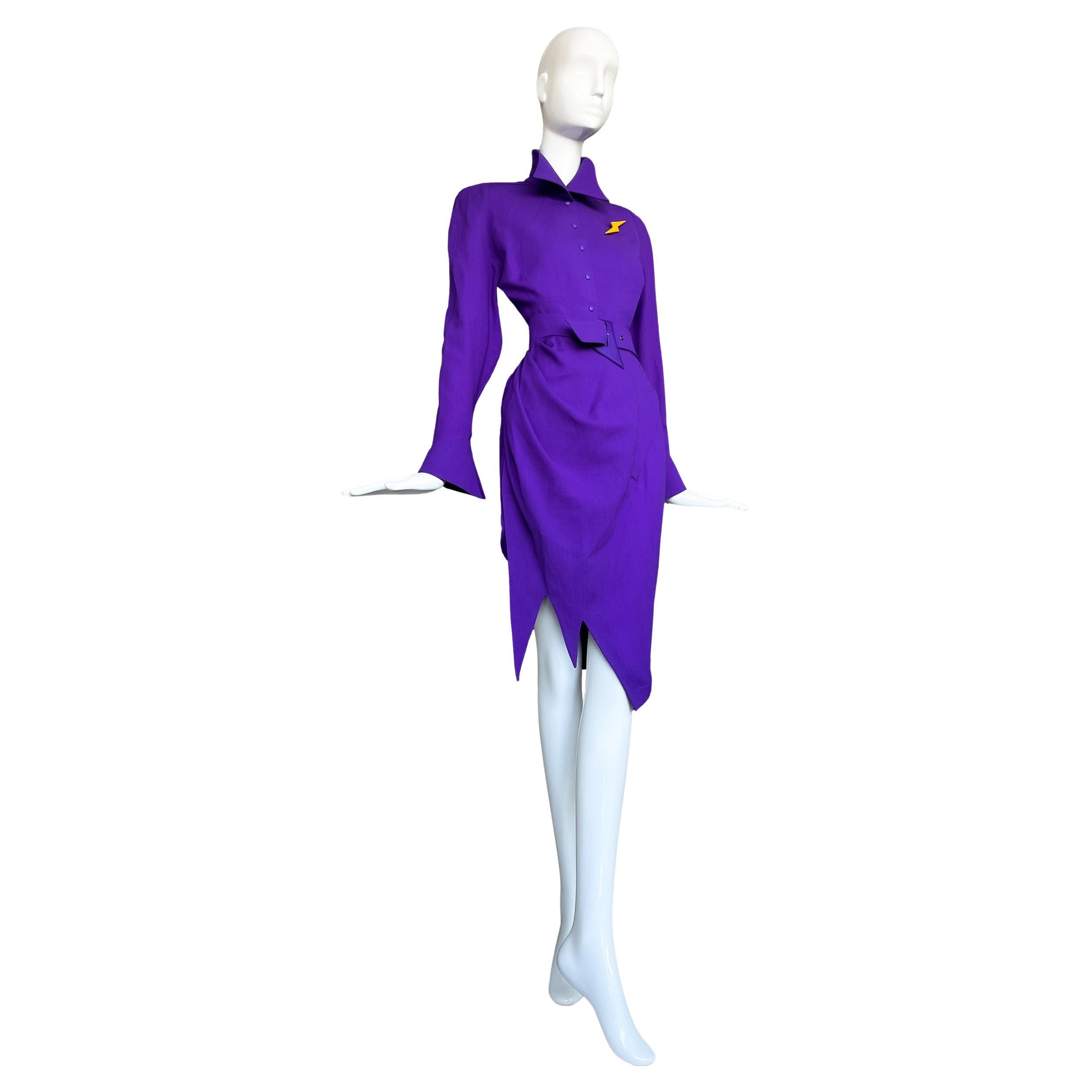 Iconico abito Thierry Mugler FW 1988 / 89 Les Infernales Rare Purple in vendita