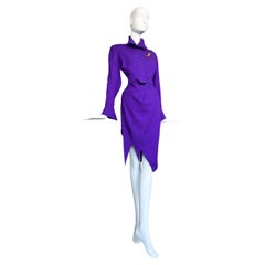 Iconic Thierry Mugler FW 1988 / 89 Les Infernales Dress Rare Purple