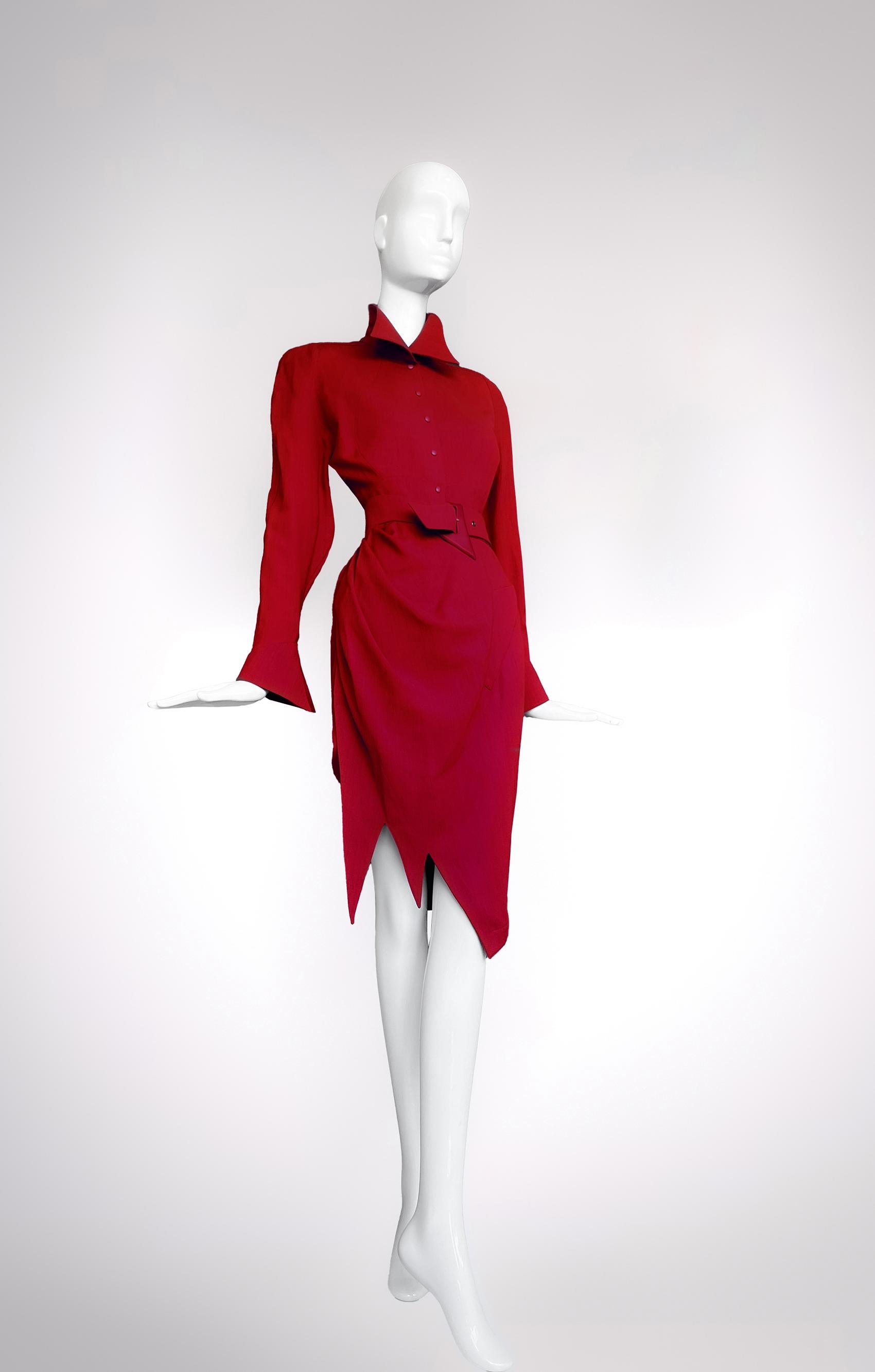 Iconic Thierry Mugler FW 1988 / 89 Les Infernales Red Dress For Sale 5