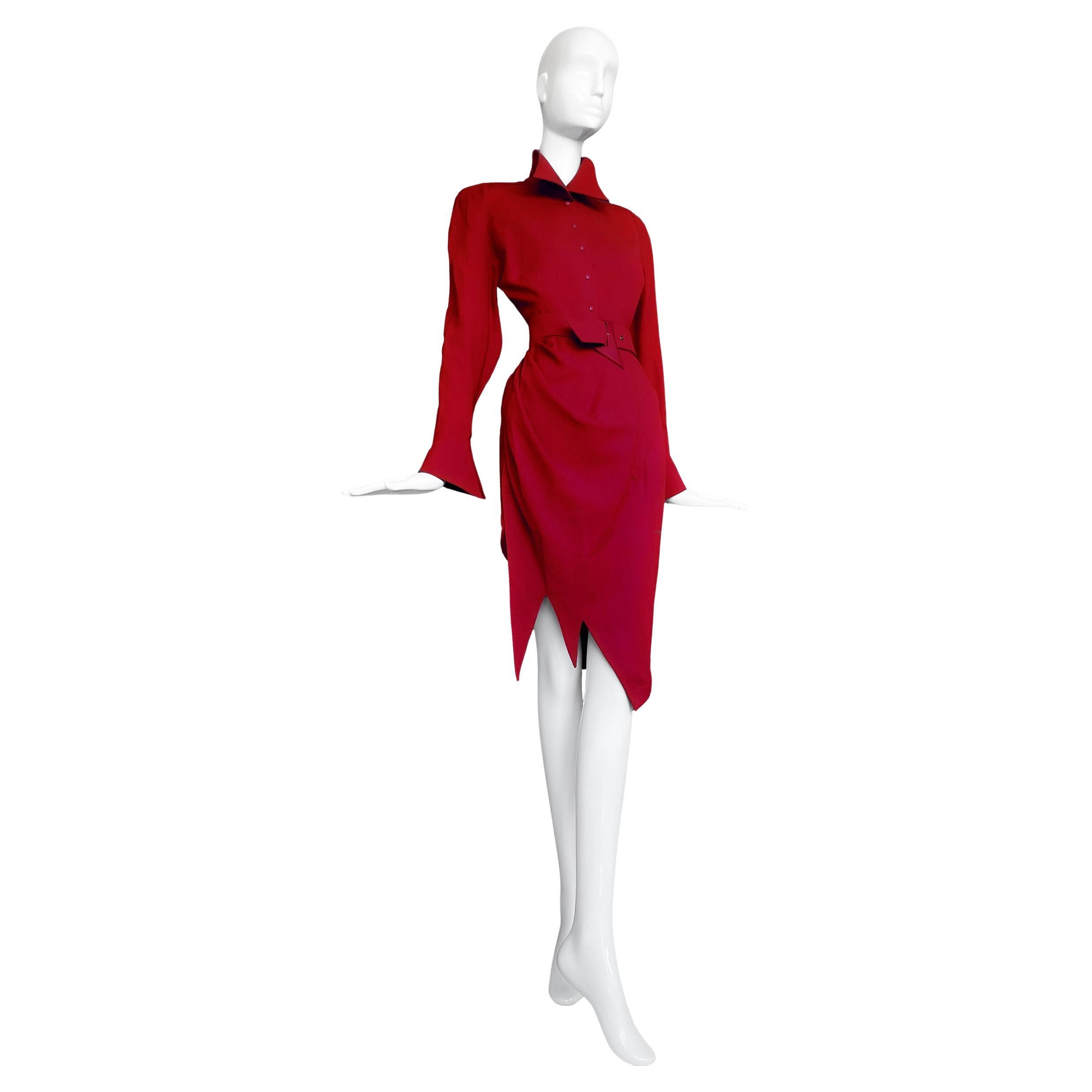 Iconic Thierry Mugler FW 1988 / 89 Les Infernales Red Dress For Sale