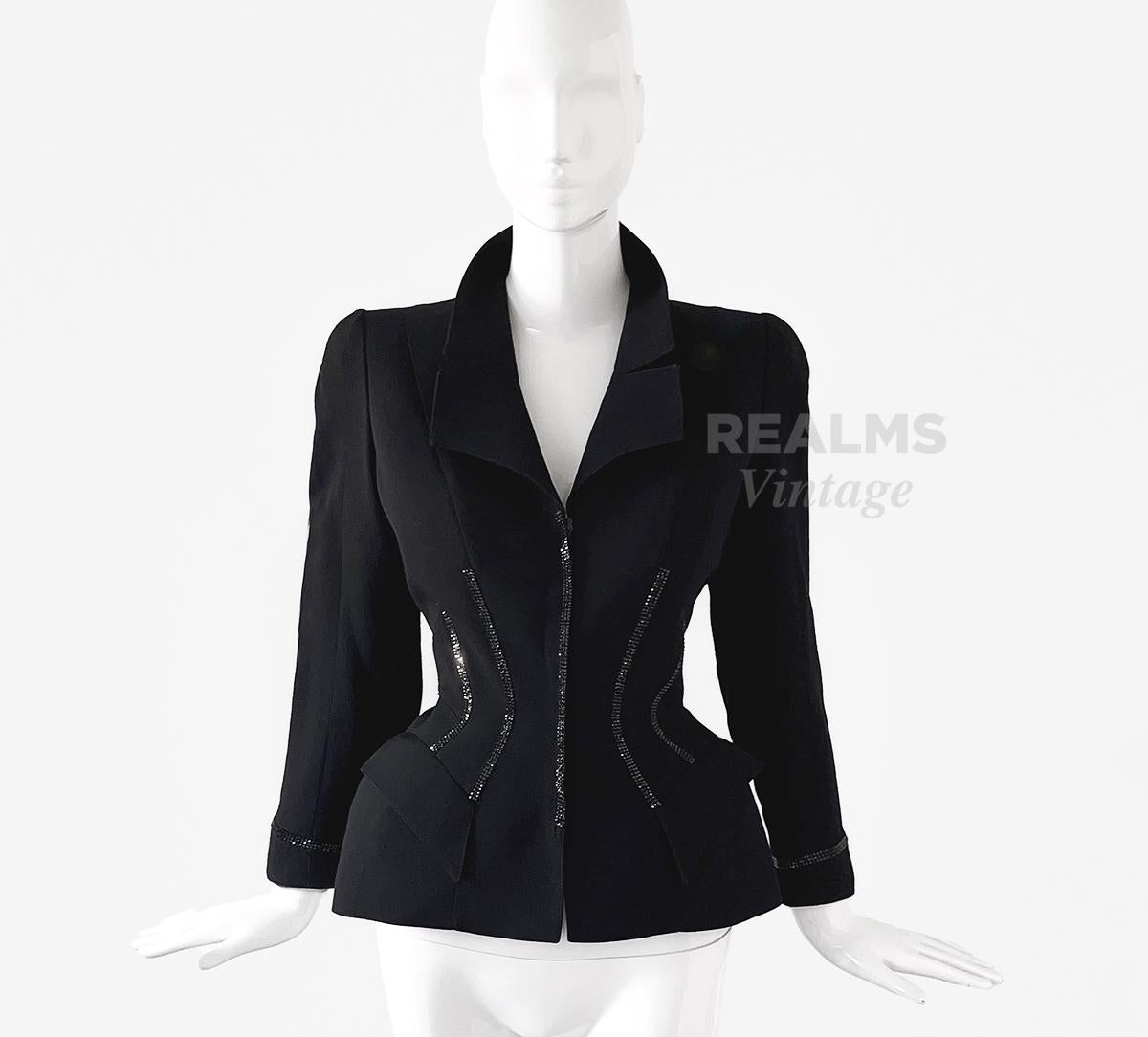 ICONIC Thierry Mugler FW 1998 Crystal Jacket Ensemble Famous Helmut Newton  For Sale 10
