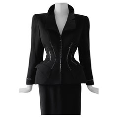 ICONIC Thierry Mugler FW 1998 Giacca di cristallo Ensemble Famoso Helmut Newton