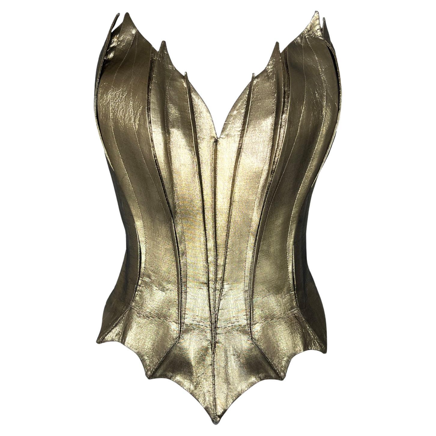 Iconic Thierry Mugler Gold Corset FW 1990 Holy Grail Showstopper Museum