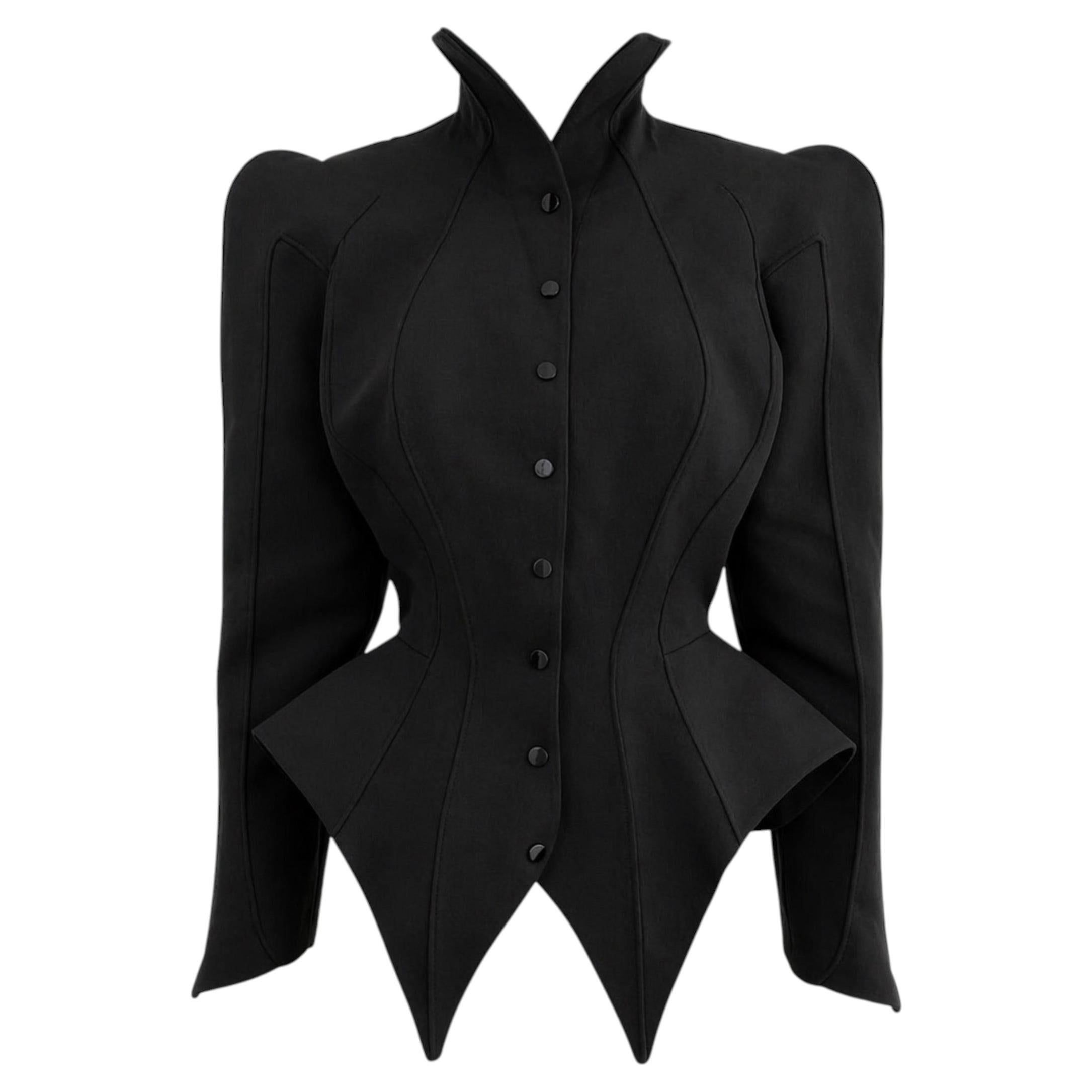 Iconic Thierry Mugler LES INFERNALES 1988/89 BLACK Sculptural Jacket