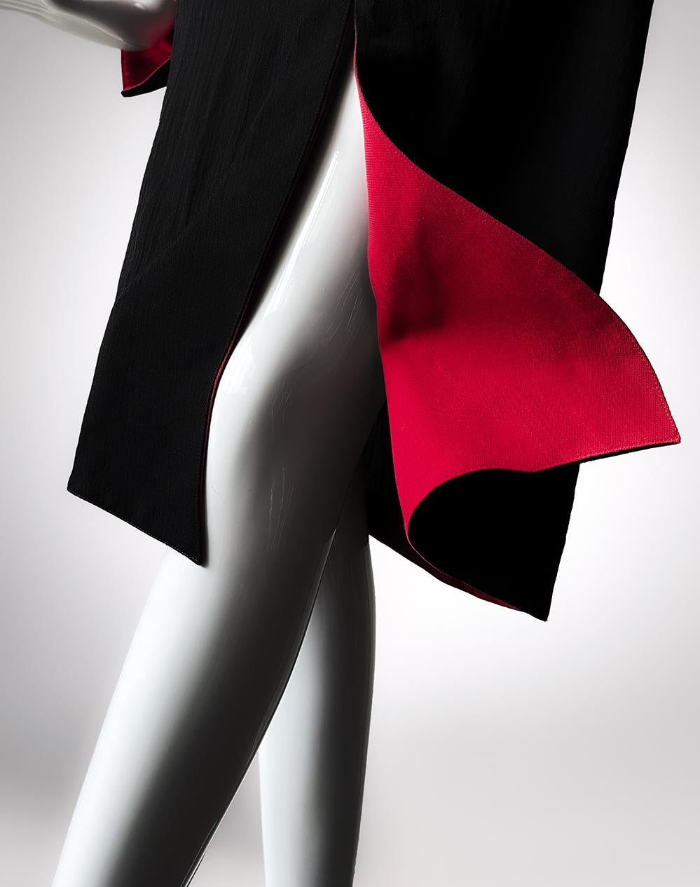 Iconic Thierry Mugler Les Infernales SHE DEVIL Runway Dress Black Red For Sale 2