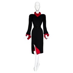 Iconico abito da passerella Thierry Mugler Les Infernales SHE DEVIL Nero Rosso